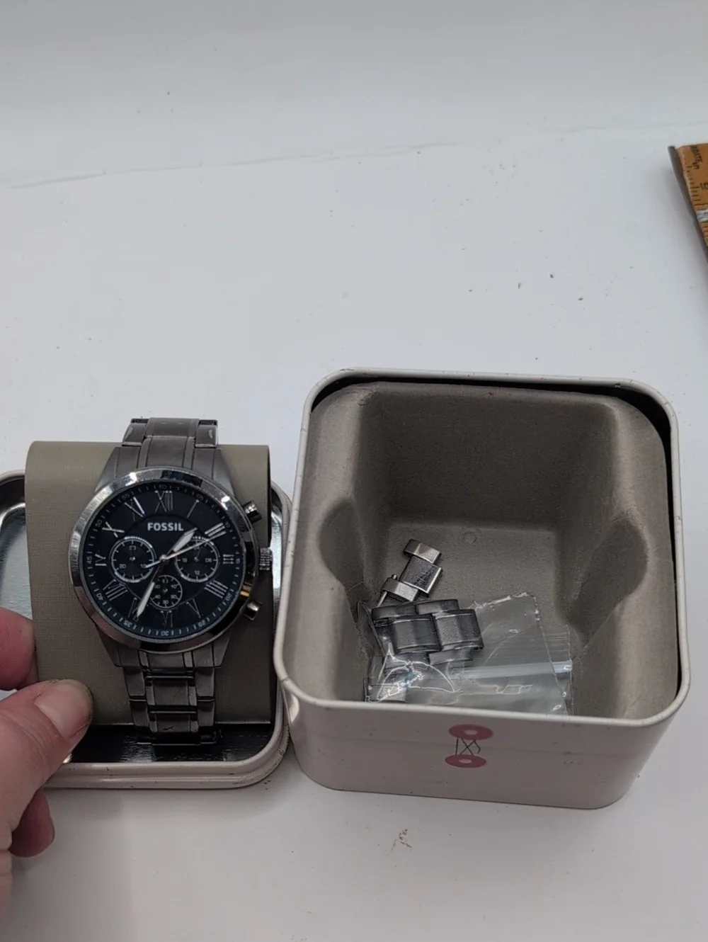 Fossil Flynn Chronograph Watch Men 22mm BQ1738 Blue Dial